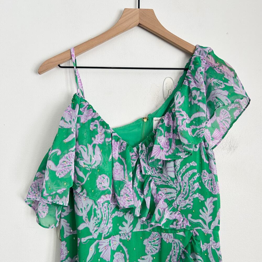 Lilly Pulitzer Rosalynn Ruffle Maxi Dress Green Size 8 - Picture 6 of 10